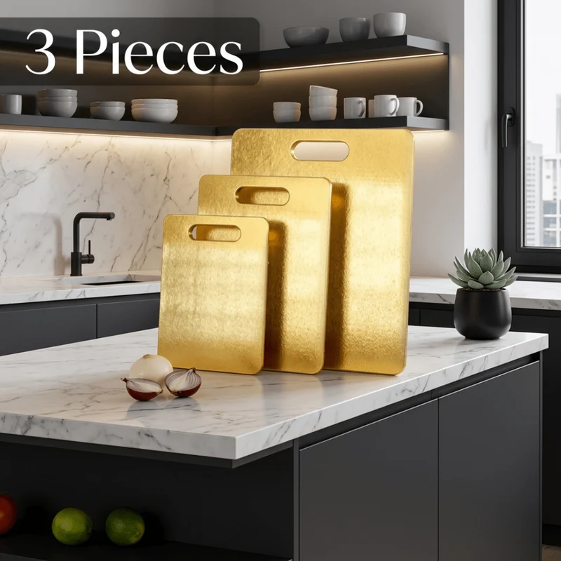 Planches à découper Inox Prestige Gold Ens 3 PCS | Librecook ™