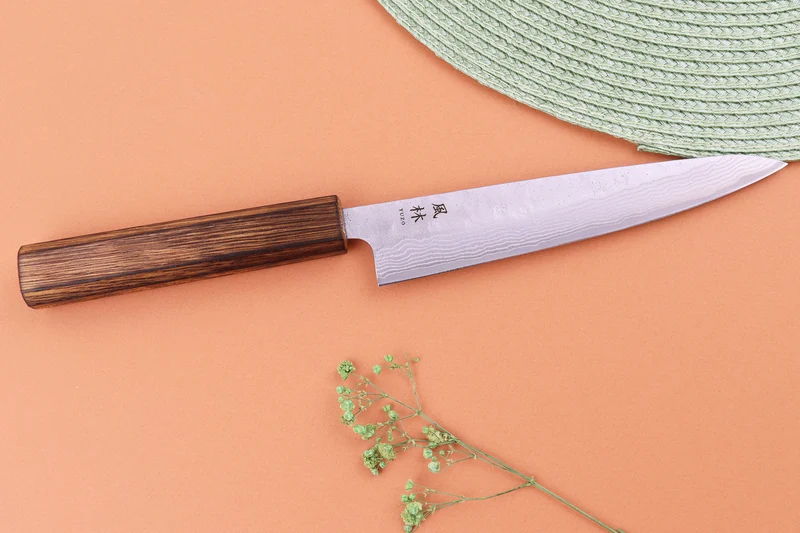 Couteau universel 15cm japonais artisanal Yuzo Enju Damas 440C