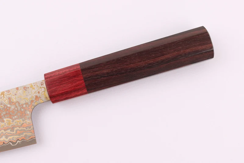 Couteau de chef 18cm japonais artisanal Takeshi Saji VG10 Rainbow Nashiji