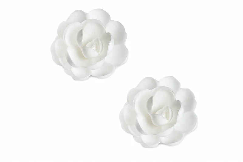Set de 6 grandes roses blanches Patisdécor en azyme
