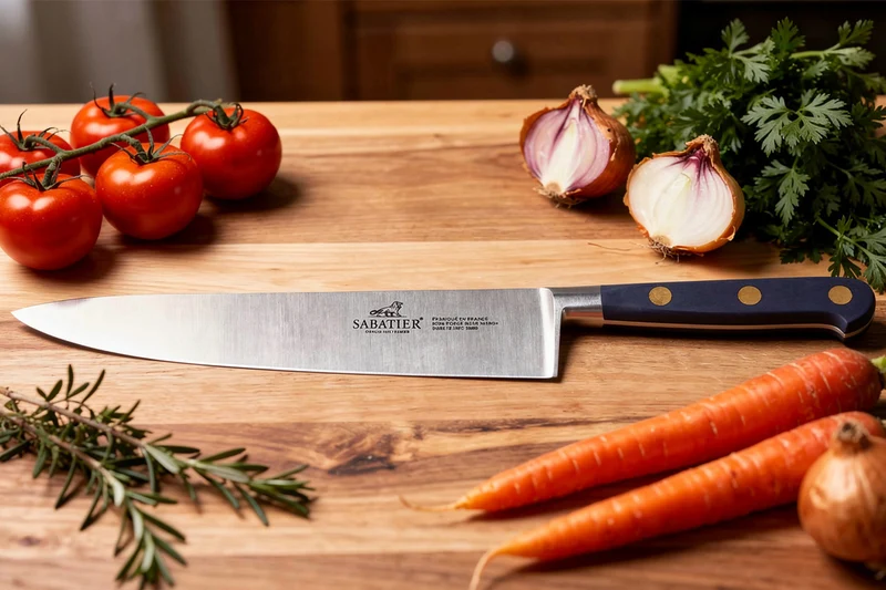 Couteau de chef Sabatier Idéal Bleu Abysse 100% forgé lame 20cm