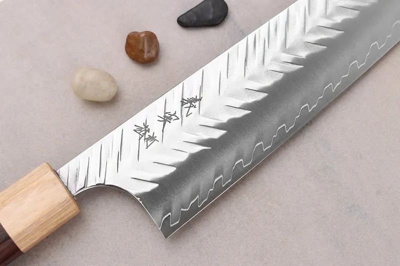 Couteau de chef 21cm japonais artisanal Yoshimi Kato SPG Strix V-Tsuchime