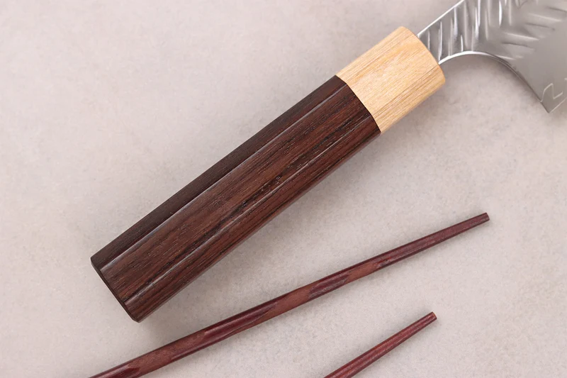 Couteau de chef 21cm japonais artisanal Yoshimi Kato SPG Strix V-Tsuchime