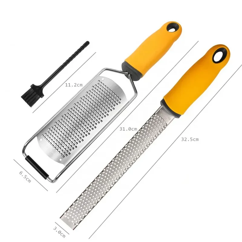 Zesteur en Acier Inoxydable pour Agrumes et Fromage | Avec Brosse