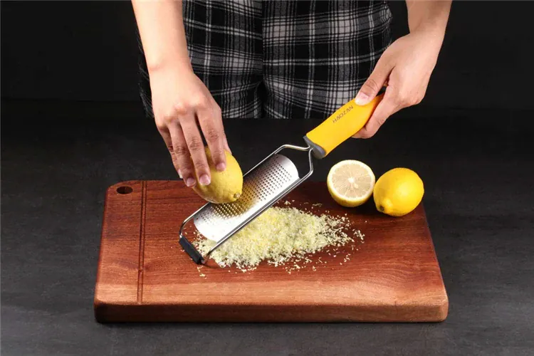 Zesteur en Acier Inoxydable pour Agrumes et Fromage | Avec Brosse