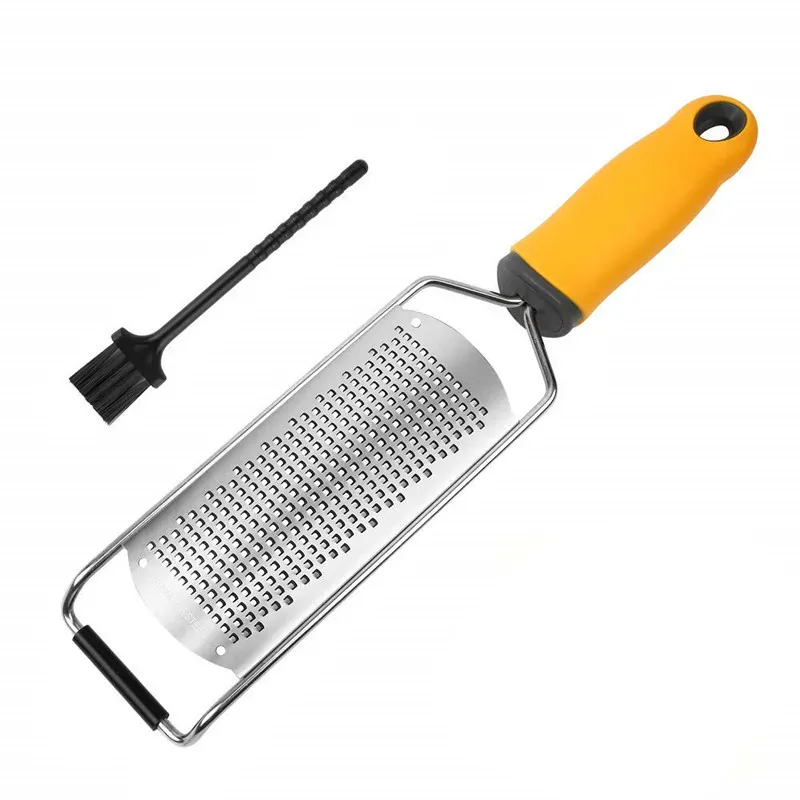 Zesteur en Acier Inoxydable pour Agrumes et Fromage | Avec Brosse