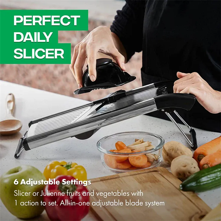 Mandoline Réglable en Acier Inoxydable | Tranche Légumes 6 Lames
