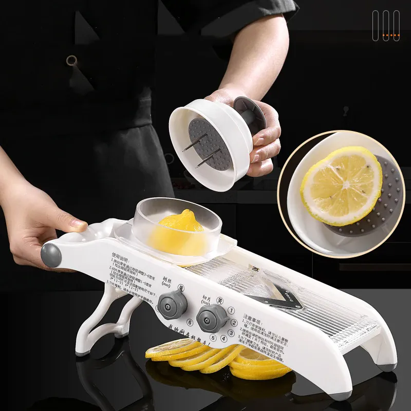 Mandoline Réglable Multifonctionnelle avec Panier - Coupe Légumes et Fruits