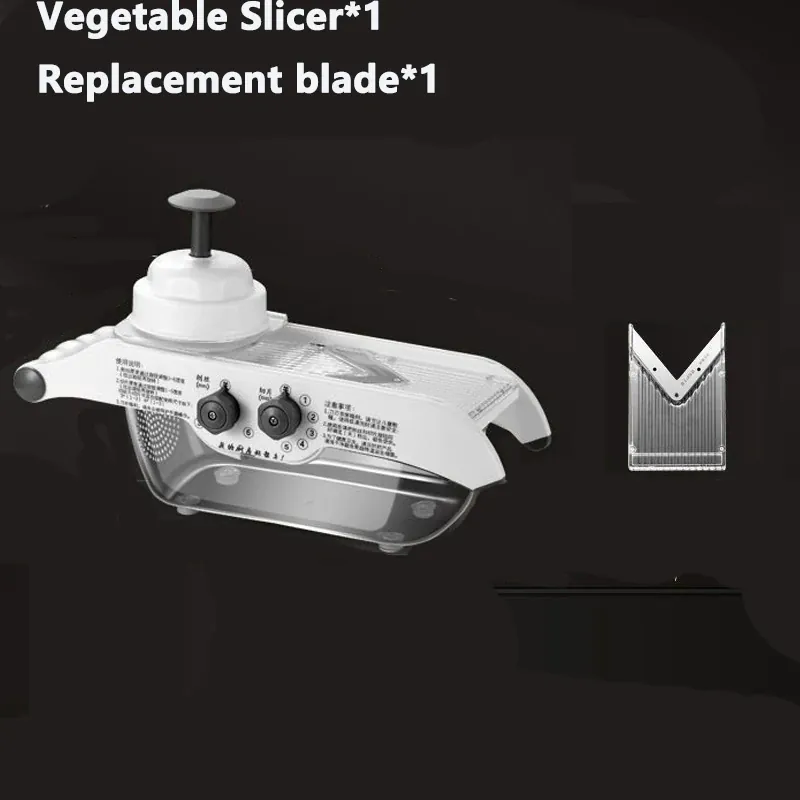 Mandoline Réglable Multifonctionnelle avec Panier - Coupe Légumes et Fruits