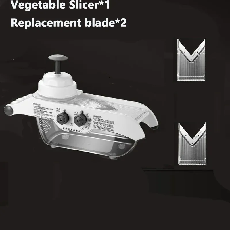 Mandoline Réglable Multifonctionnelle avec Panier - Coupe Légumes et Fruits
