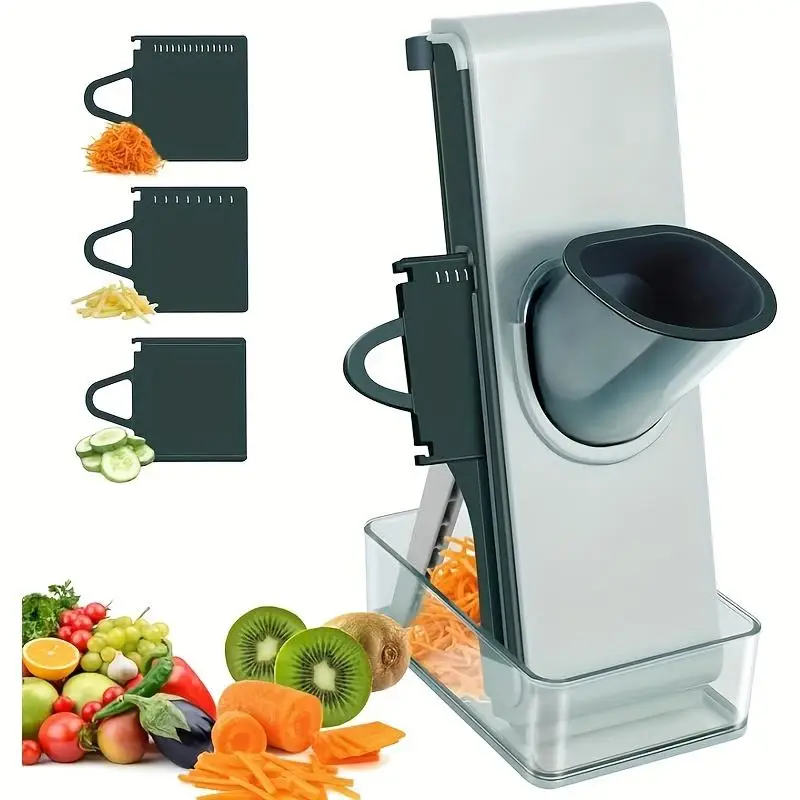 Mandoline Alimentaire Multifoncionnelle — 4 Lames Interchangeables 2, 3.5, 4, 7 mm
