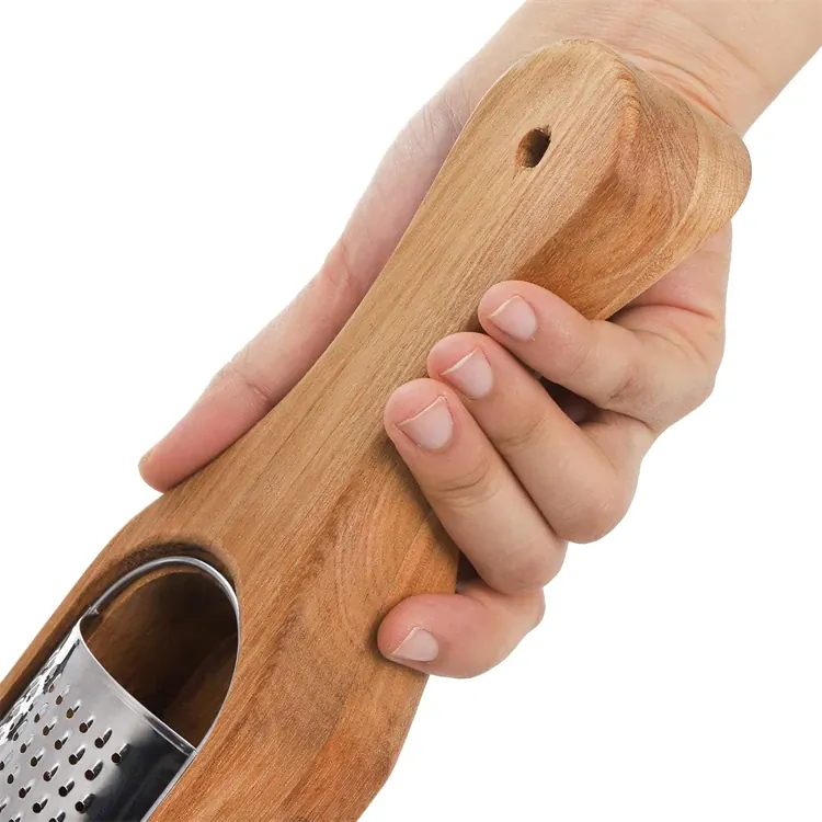 Râpe à Fromage en Acier Inox 304 avec Conteneur en Bois