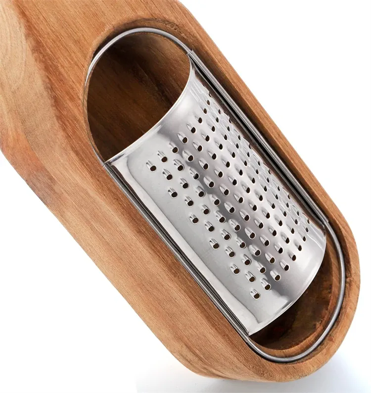 Râpe à Fromage en Acier Inox 304 avec Conteneur en Bois