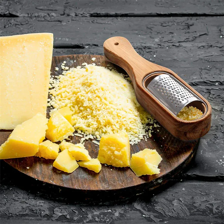 Râpe à Fromage en Acier Inox 304 avec Conteneur en Bois