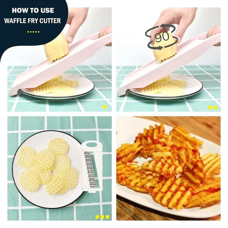 Mandoline 5 en 1 avec Lames Multiples pour Légumes et Fruits
