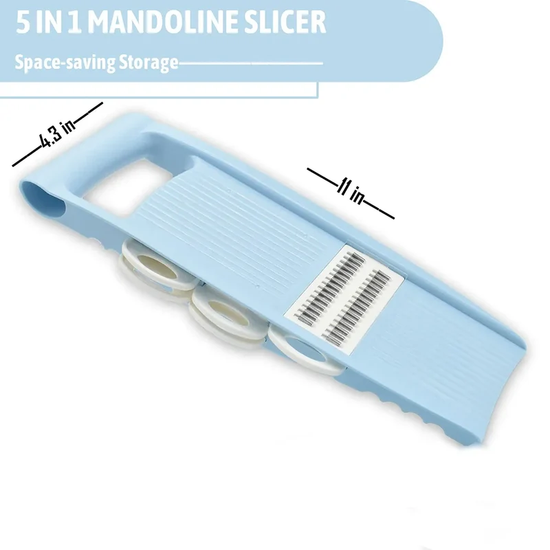 Mandoline 5 en 1 avec Lames Multiples pour Légumes et Fruits