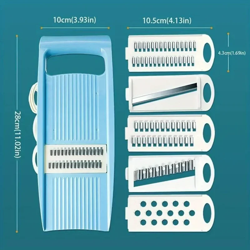 Mandoline Multifonction 5 Lames pour Légumes et Oignons Cutter