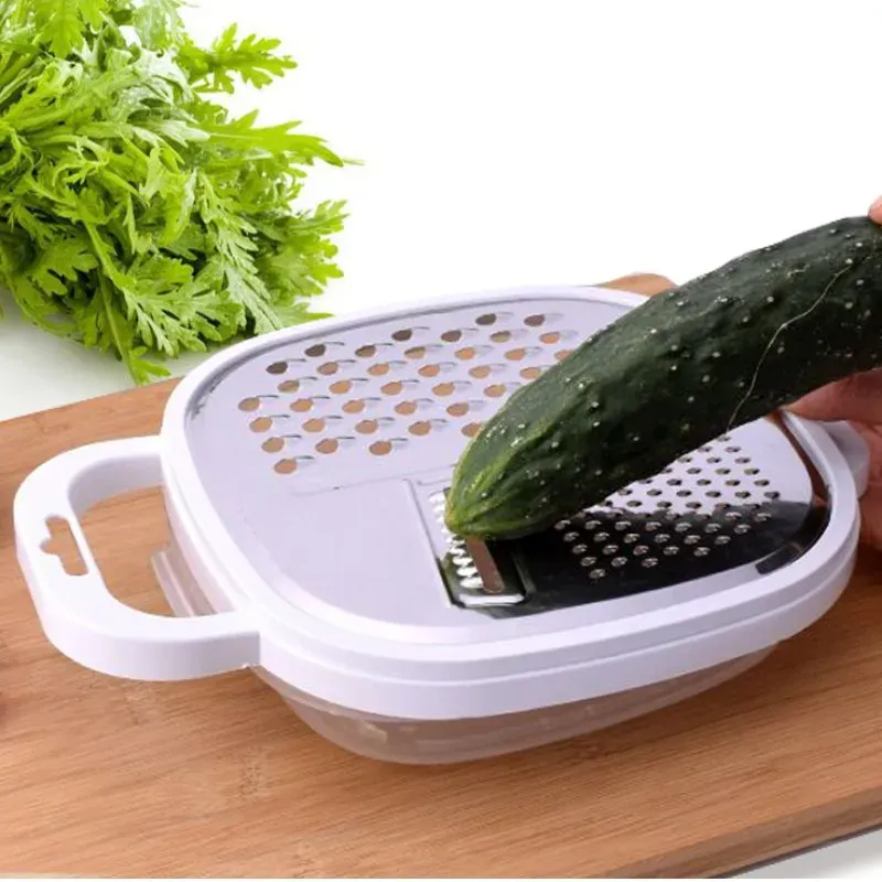 Mandoline 4-en-1 Plastique Râpe Légumes et Fromage avec Etui