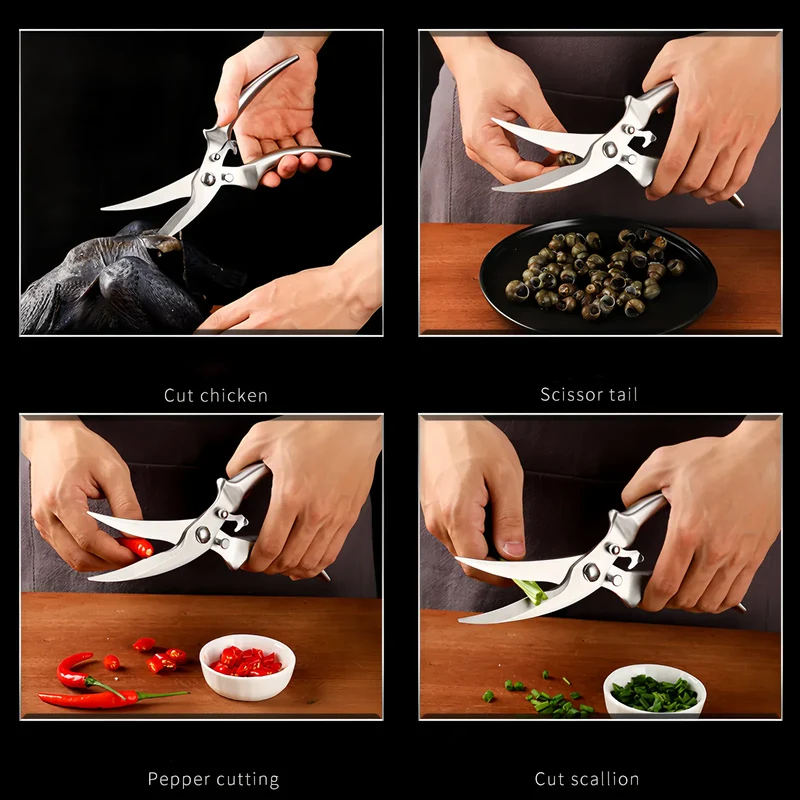 Ciseaux de cuisine multifonctions avec poignée anti-glisse 3 pièces
