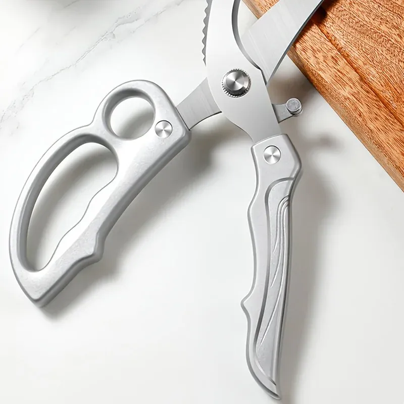 Ciseaux de cuisine en inox avec poignée ergonomique et ressort