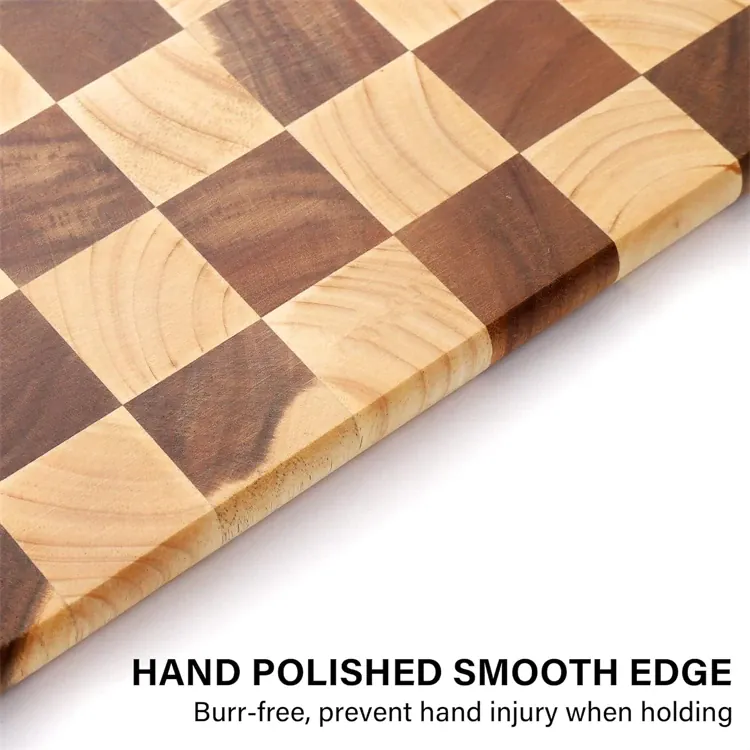 Planche à Découper Bois Motif Damier – 3 Tailles, 2,8 cm