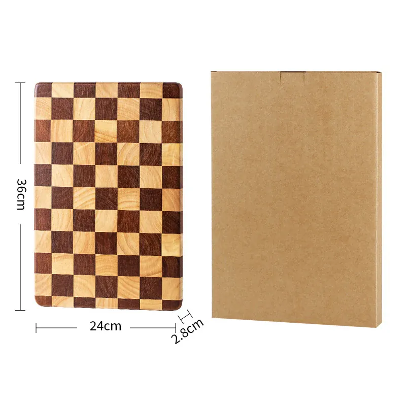 Planche à Découper Bois Motif Damier – 3 Tailles, 2,8 cm