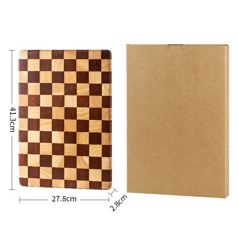 Planche à Découper Bois Motif Damier – 3 Tailles, 2,8 cm
