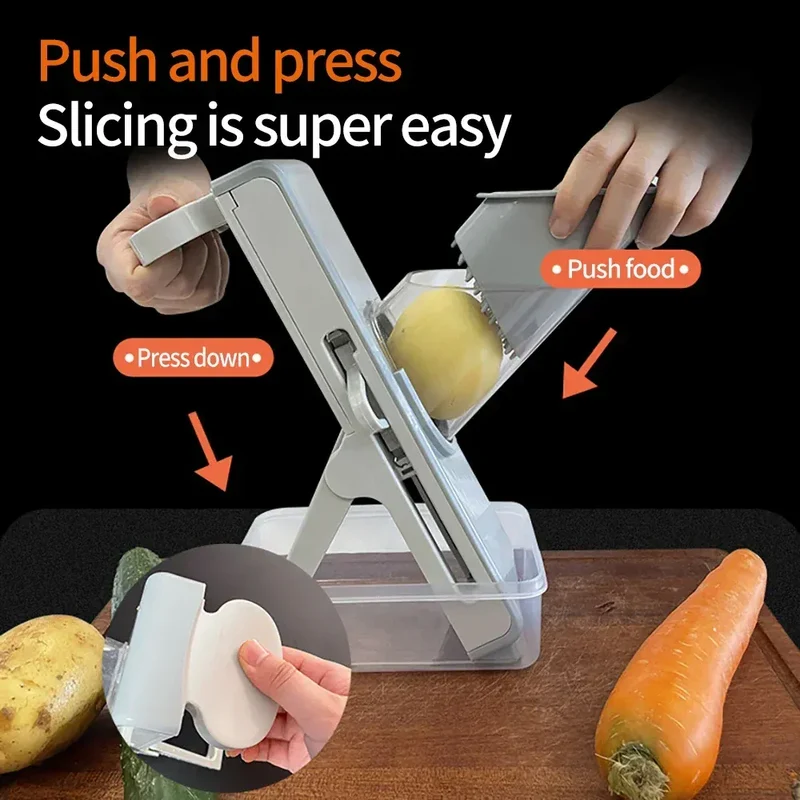 Mandoline Coupe-Légumes Multifonction 4-en-1 — Julienne 3/7 mm