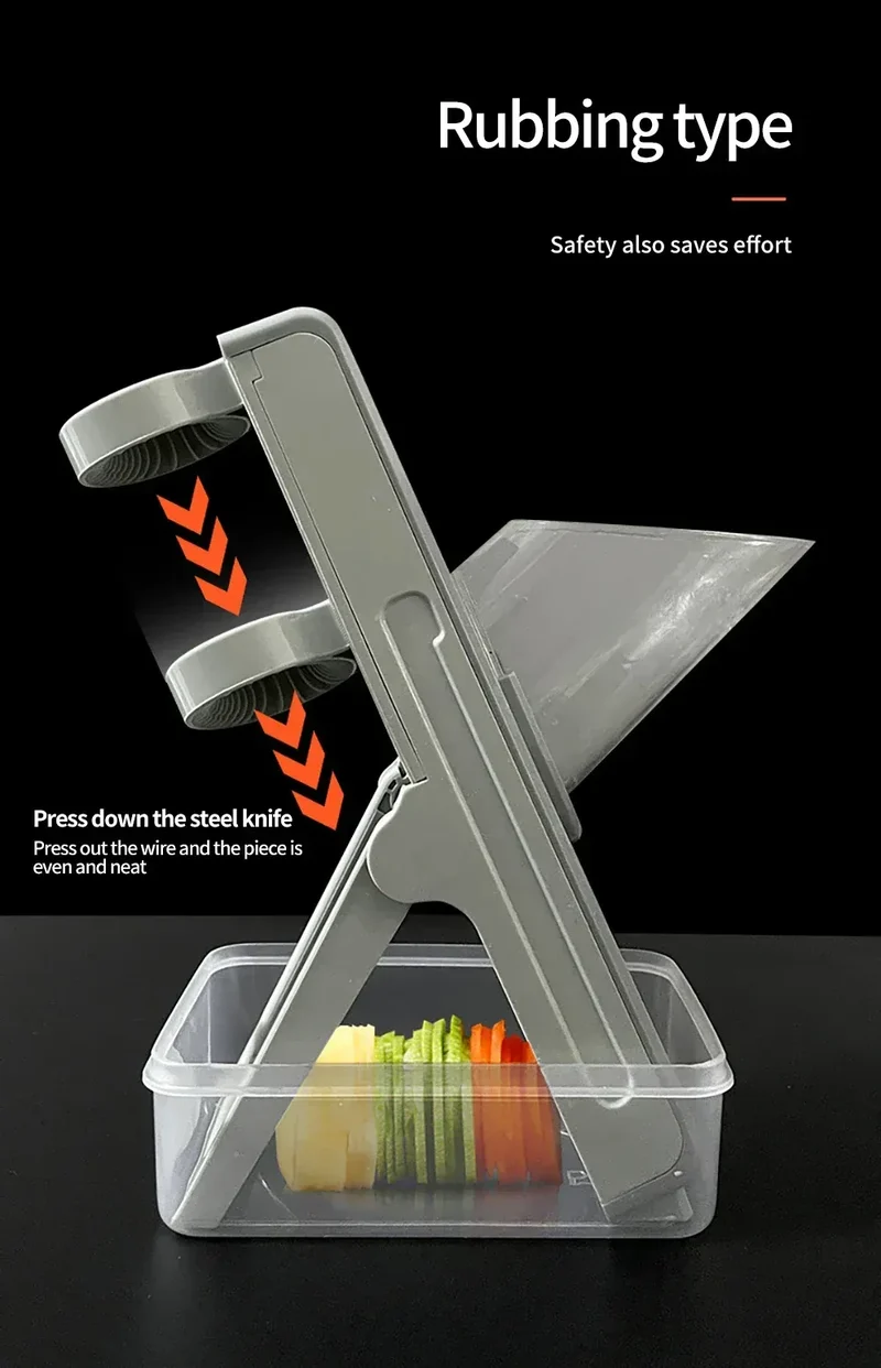 Mandoline Coupe-Légumes Multifonction 4-en-1 — Julienne 3/7 mm