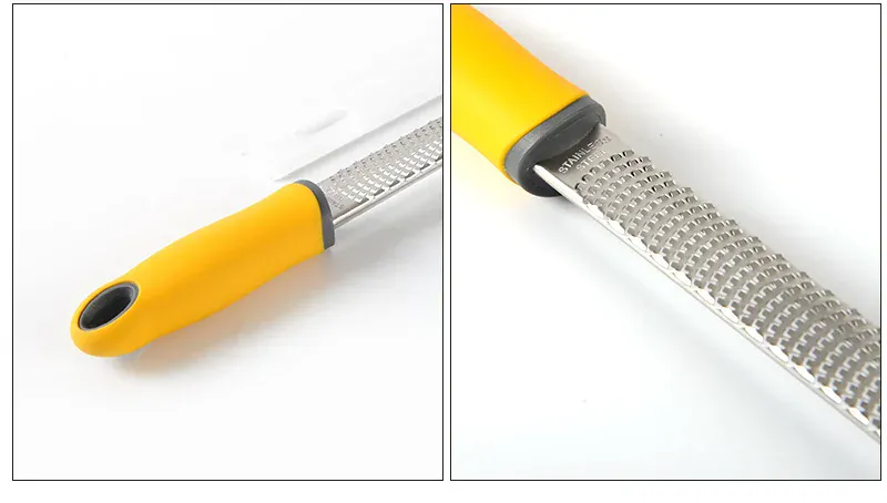 Zesteur en Inox pour Fruits et Fromage - 4 Lames Poignée Antidérapante