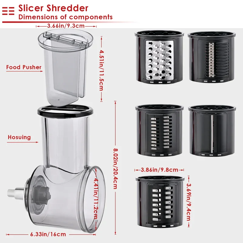 Kit Accessoires Trancheur & Déchiqueteur 5 Lames pour Robots KitchenAid