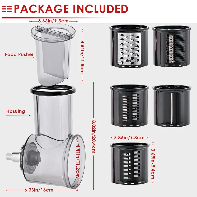 Kit Accessoires Trancheur & Déchiqueteur 5 Lames pour Robots KitchenAid