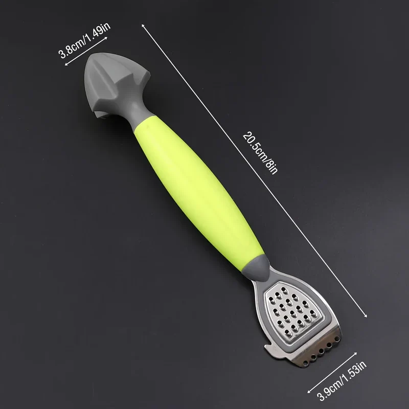 Zesteur Multifonction Inox avec Poignée Verte pour Agrumes