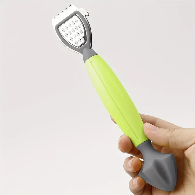 Zesteur Multifonction Inox avec Poignée Verte pour Agrumes