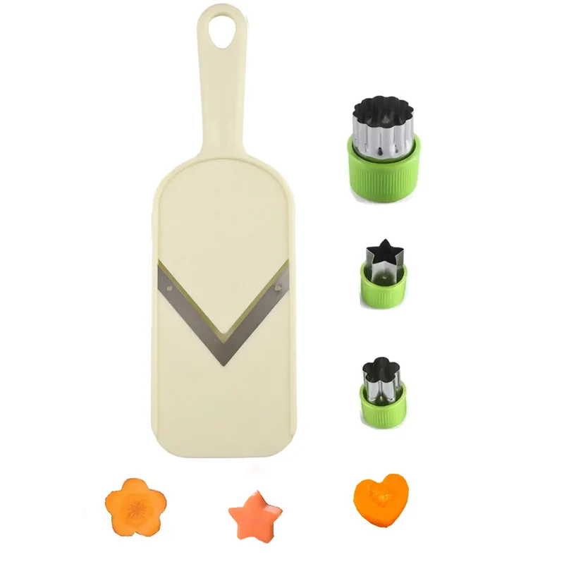 Mandoline Slicer en Acier Inoxydable V avec Brosse de Nettoyage
