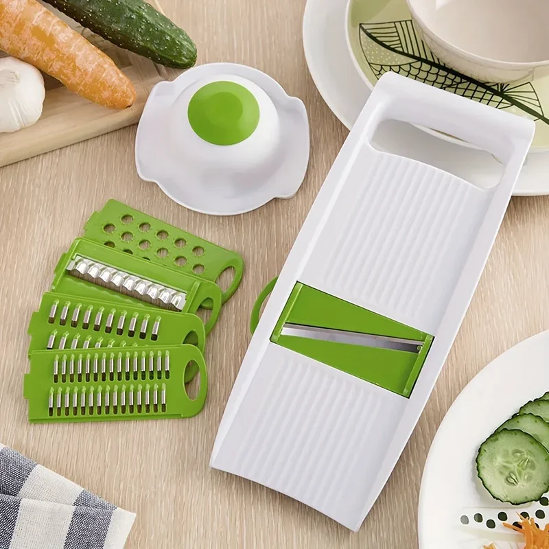Mandoline à Lames en Acier Inoxydable 5 Pièces avec Protecteurs