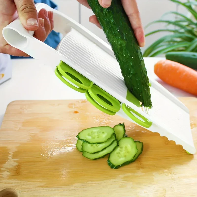 Mandoline à Lames en Acier Inoxydable 5 Pièces avec Protecteurs