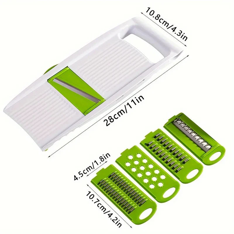 Mandoline à Lames en Acier Inoxydable 5 Pièces avec Protecteurs
