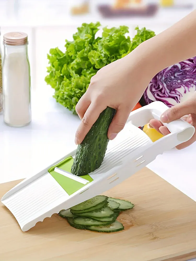 Mandoline à Lames en Acier Inoxydable 5 Pièces avec Protecteurs