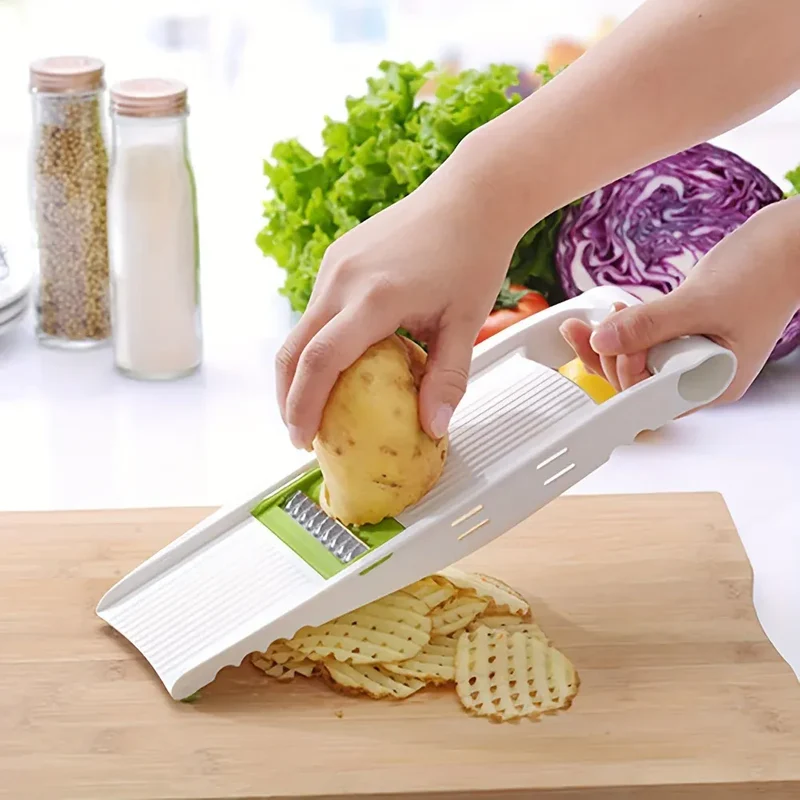 Mandoline à Lames en Acier Inoxydable 5 Pièces avec Protecteurs
