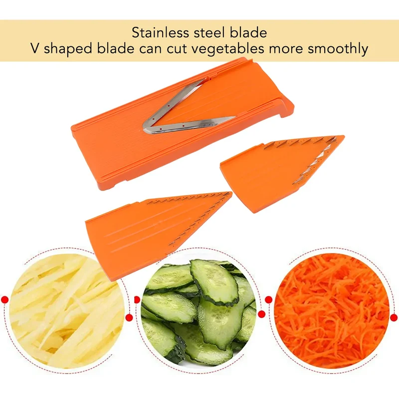 Mandoline à Lames en Acier Inox | Râpe à Légumes avec Protection