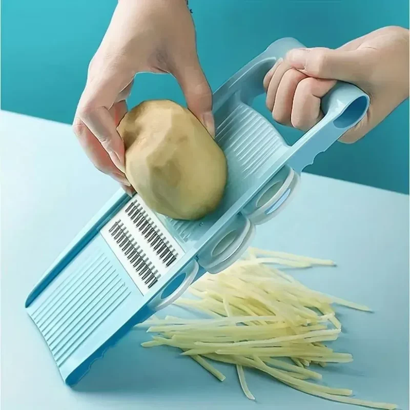 Mandoline 7-en-1 avec Lames Interchangeables pour Fruits et légumes