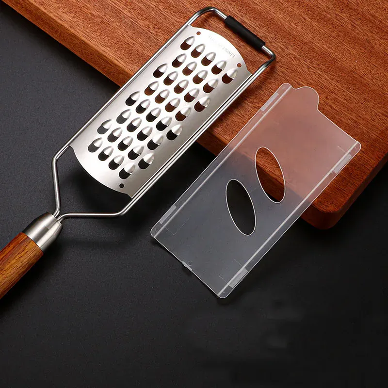 Râpe Multifonction Inox 4 Lames avec Poignée en Bois