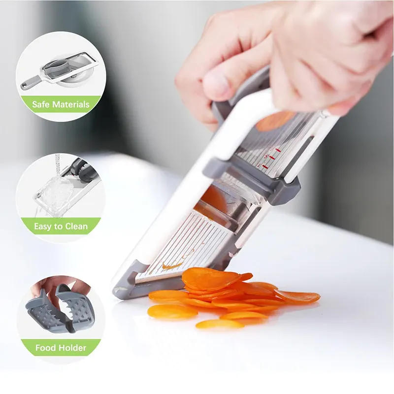 Mandoline avec Lame en Acier Inoxydable Ajustable pour Légumes et Fromage
