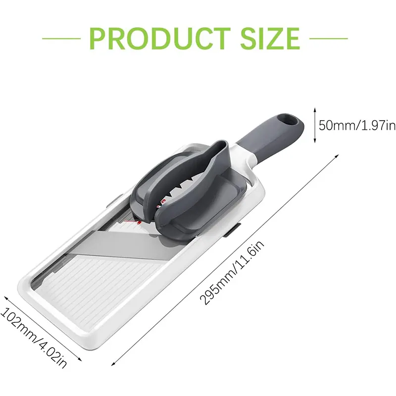 Mandoline avec Lame en Acier Inoxydable Ajustable pour Légumes et Fromage