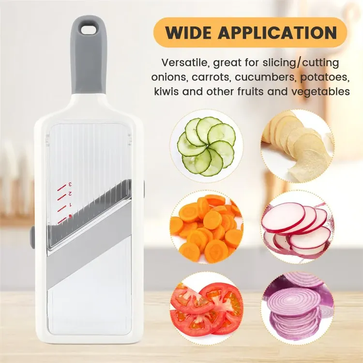 Mandoline avec Lame en Acier Inoxydable Ajustable pour Légumes et Fromage