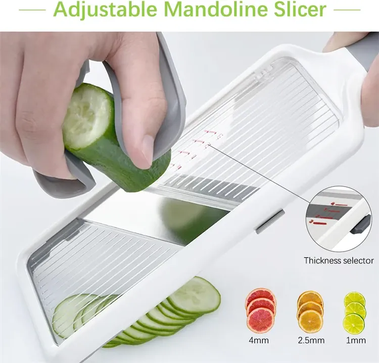 Mandoline avec Lame en Acier Inoxydable Ajustable pour Légumes et Fromage