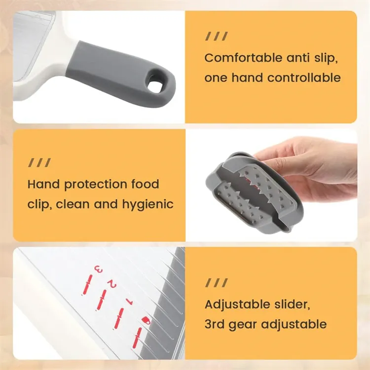 Mandoline avec Lame en Acier Inoxydable Ajustable pour Légumes et Fromage