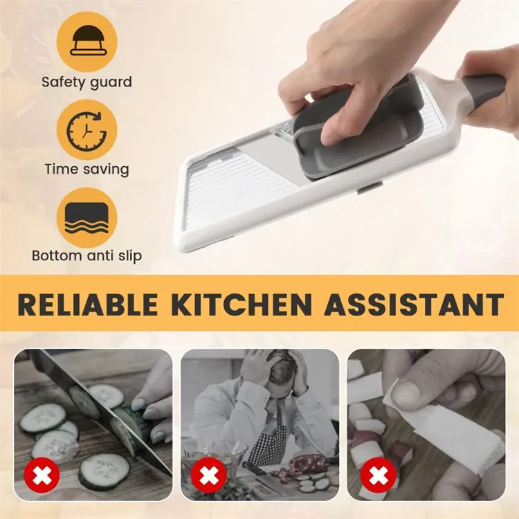 Mandoline avec Lame en Acier Inoxydable Ajustable pour Légumes et Fromage