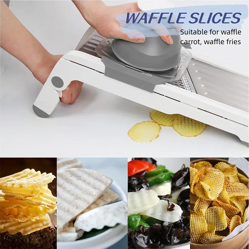 Mandoline 18 en 1 Réglable en Acier Inoxydable | Râpe à Légumes